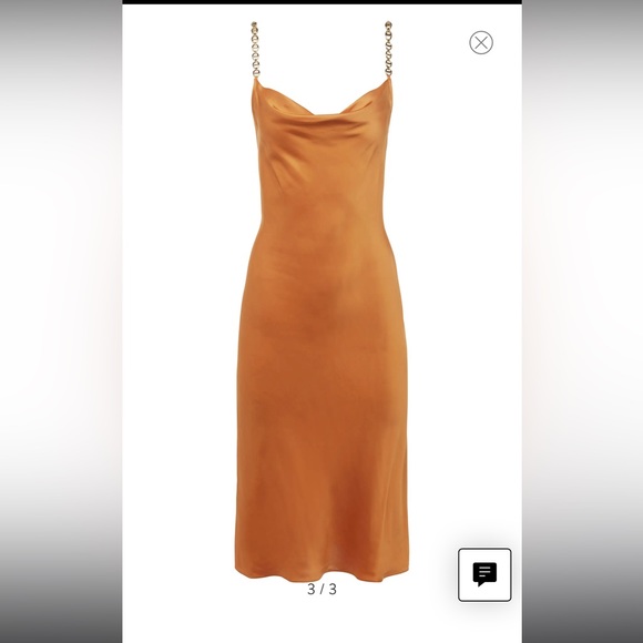 L'AGENCE Dresses & Skirts - This rich satiny slipdress is styled with golden chain straps and a cowl neck.